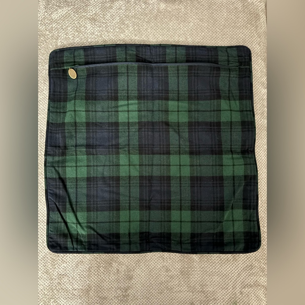 Pier 1  Plaid Pillow Cover | Size: 18 X 18 | Color: Navy/Green